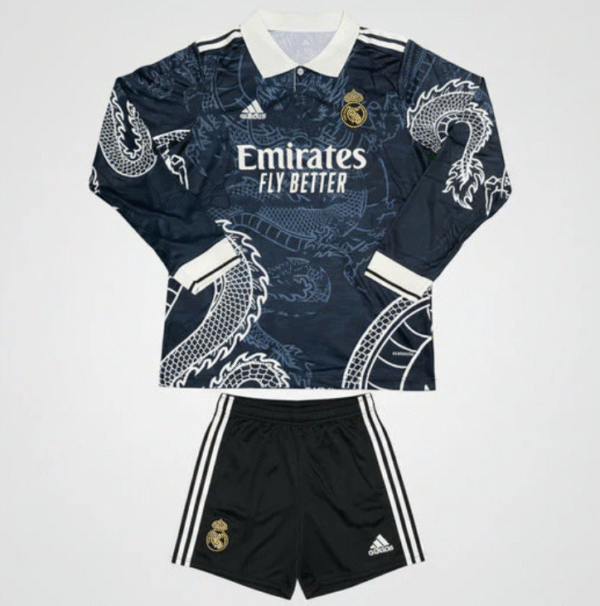 REAL MADRID BLACK DRAGON FULL SLEEVE 25/26 WITH SHORTS